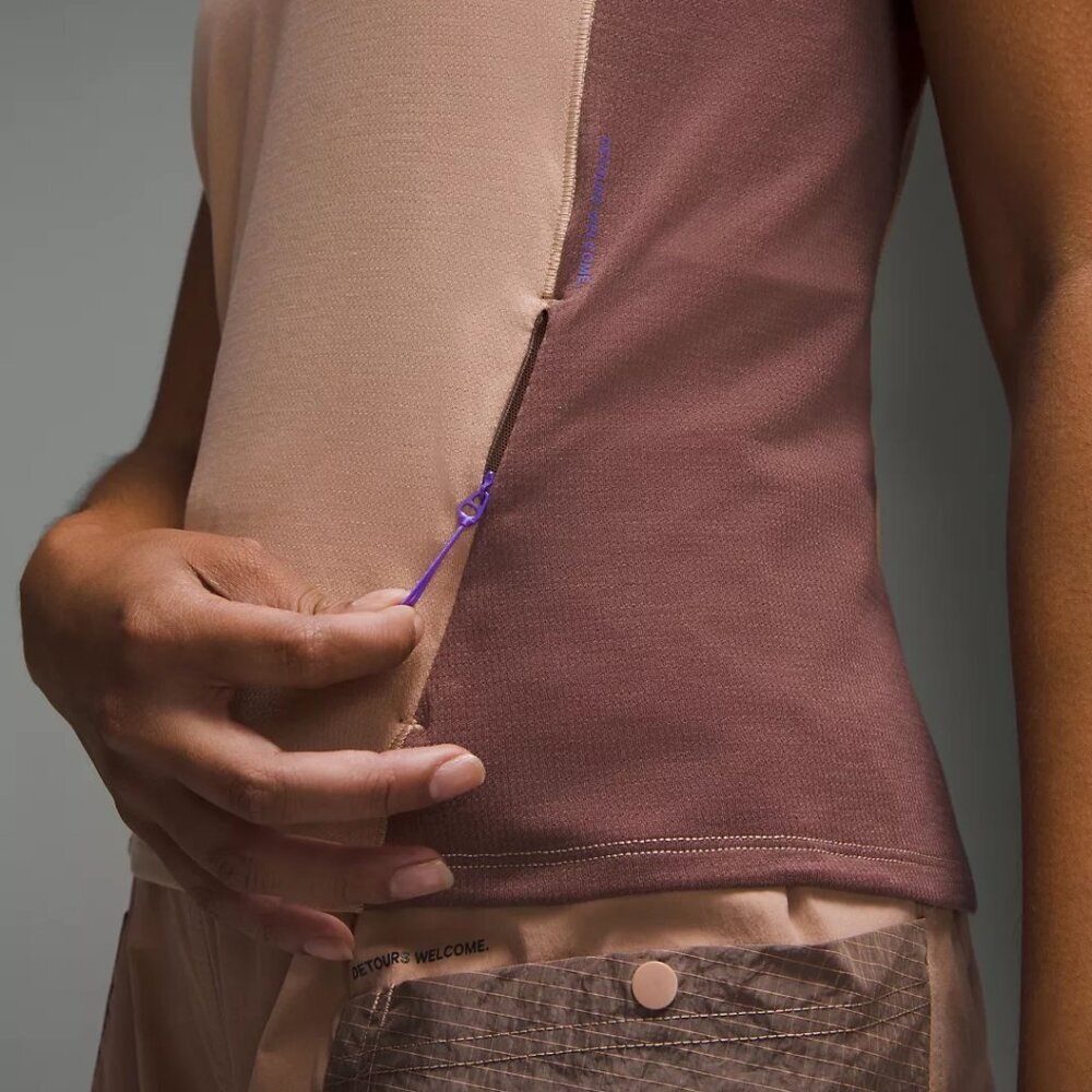 lululemon Cap Sleeve Hiking Top Pink Clay/Dark Oxide Size 4 NWT - Picture 5 of 8